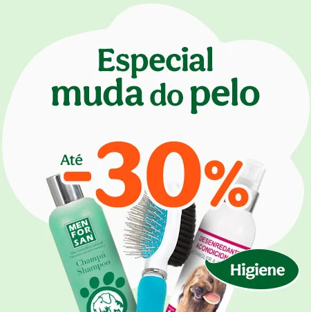 Até 30% de desconto em produtos para a muda de pelo de cão e gato na Tiendanimal. Aproveite para cuidar do seu pet durante a troca de pelos com esta oferta especial!