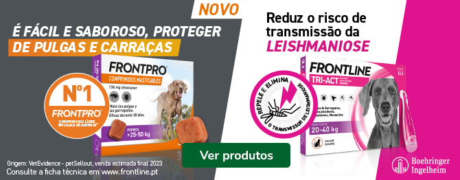 Frontline e Frontpro: antiparasitários tópicos e orais para cão com proteção completa contra parasitas.
