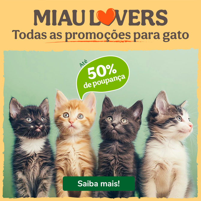 Promoções para os Miau Lovers: descontos especiais em alimentação, areia, brinquedos e mais.