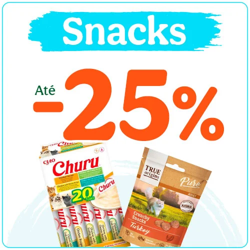Até -25% em snacks