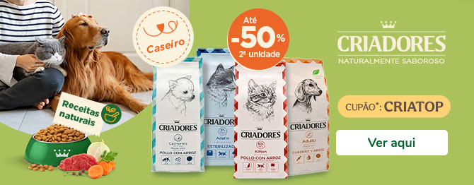 Criadores Original: Até 50% de desconto na segunda unidade de Criadores Original. Alimentação de qualidade para o seu melhor amigo!
