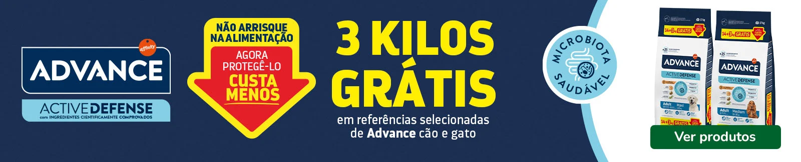 Advance: Até 3kg grátis na compra de ração para cão e gato. Advance: Até 3kg grátis na compra de ração para cão e gato.