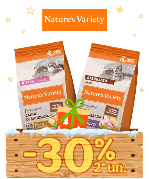 Natures Variety: 30% desconto na 2ª unidade em ração para gato.