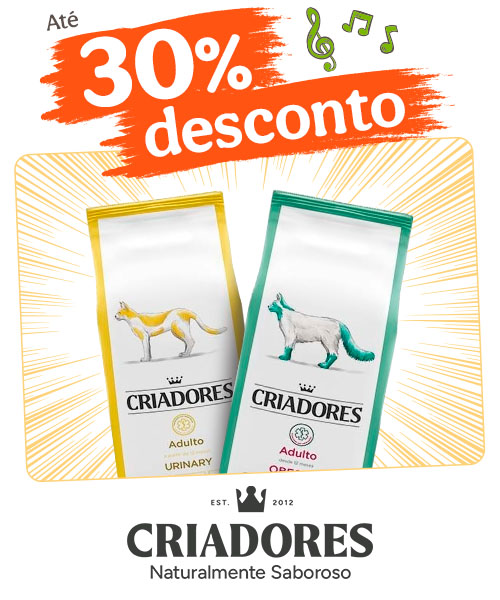 Criadores: Até 30% de desconto em rações para gatos.