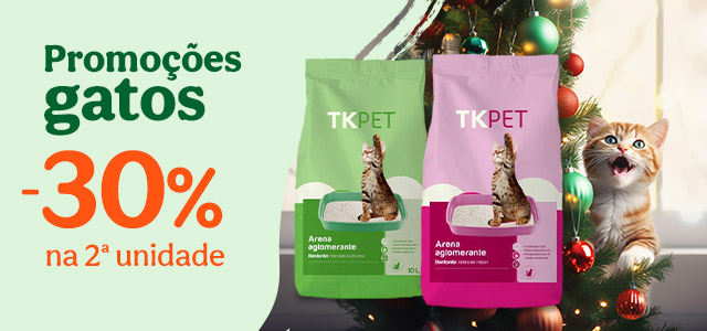 Promoções gatos: Desconto de 40% em Areias TK PET