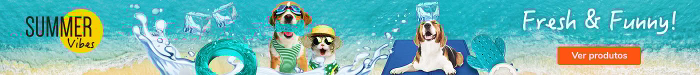 Especial Verão Tiendanimal: descubra produtos essenciais para o bem-estar do seu patudo nos dias quentes. Promoções em acessórios e brinquedos de verão para cão e gato.