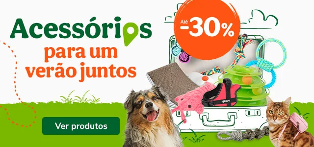 Até 30% de desconto em acessórios para o seu patudo