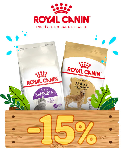 Royal Canin: 15% de desconto na ração para o seu patudo.