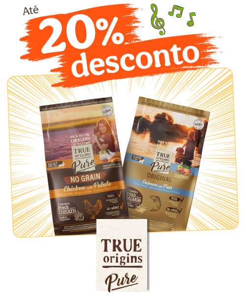 True Origins Pure: Até 20% de desconto em ração para o seu patudo.