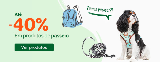 Até -40% desc em produtos de passeio