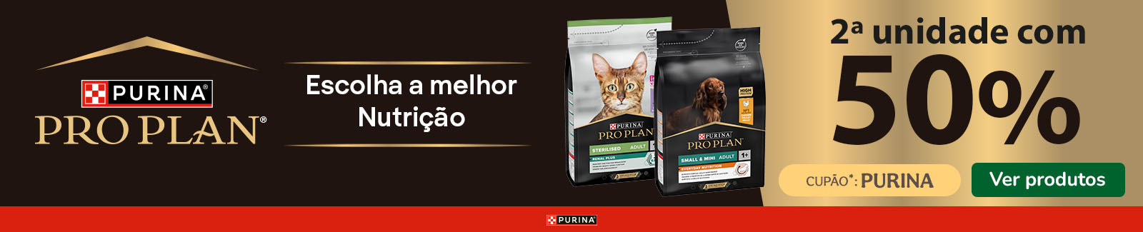 Pro Plan: 50% de desconto na 2&ordf; unidade de ra&ccedil;&atilde;o para o seu patudo.