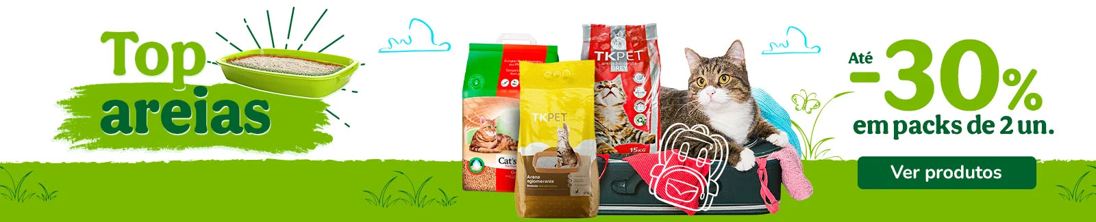 At&eacute; 30% de desconto em packs de 2 unidades de areia.