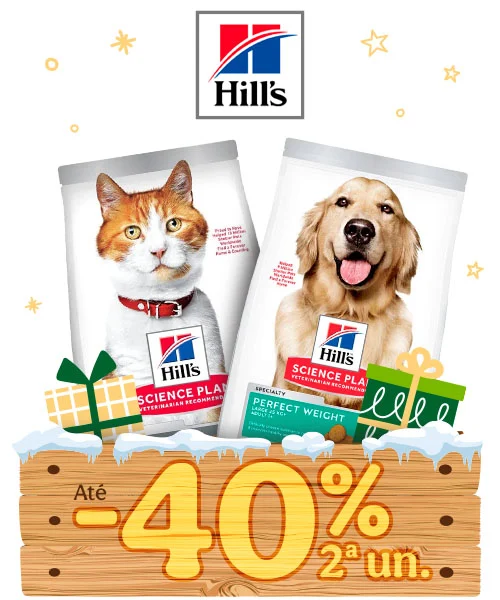 Hill's Science Plan: Até 40% desconto na 2ª unidade.