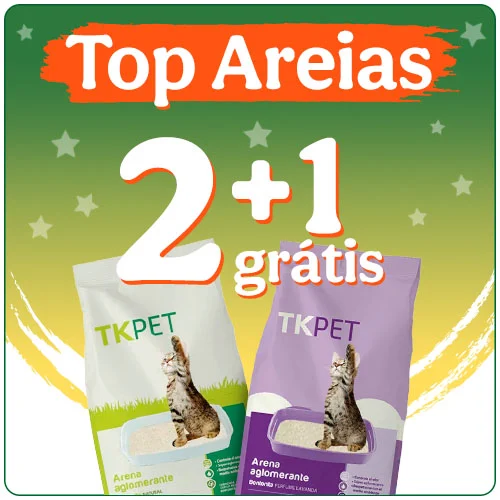 2+1 em areias para gatos.