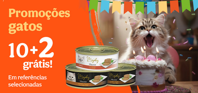 Promoções gatos: 10+2 em comida húmida Majesty