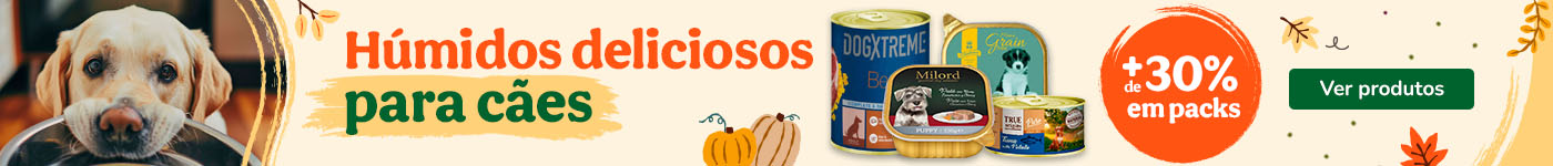 Mais de 30% de desconto em packs de alimento húmido para cão numa seleção de marcas.