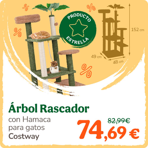 Costway: Árbol Rascador con Hamaca y Postes de Sisal para Gatos