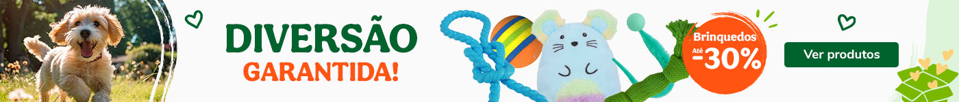 Até 30% de desconto em brinquedos para o seu patudo.