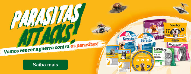 Proteja o seu patudo com os melhores antiparasitários. Promoções especiais em coleiras, comprimidos e pipetas antiparasitárias para cão e gato.