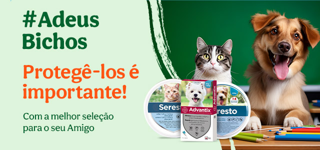 Coleiras e pipetas Seresto e Advantix para garantir a sua proteção