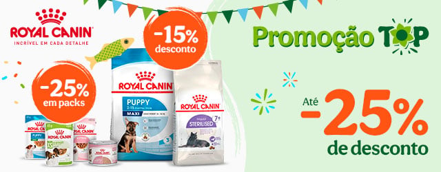 15% de desconto em ração e 25% de desconto em comida húmida para o seu animal de estimação.