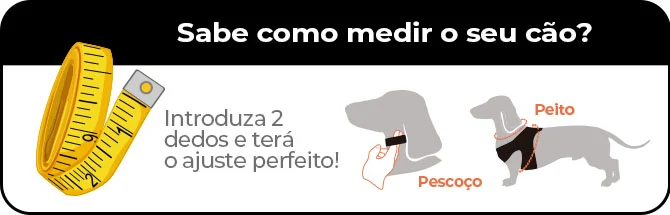 Sabe como o medir? Meça o seu pescoço e a sua cintura para escolher o tamanho certo.