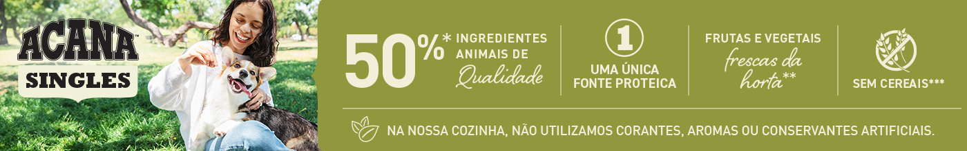 Acana Singles. Alimentação com ingredientes limitados