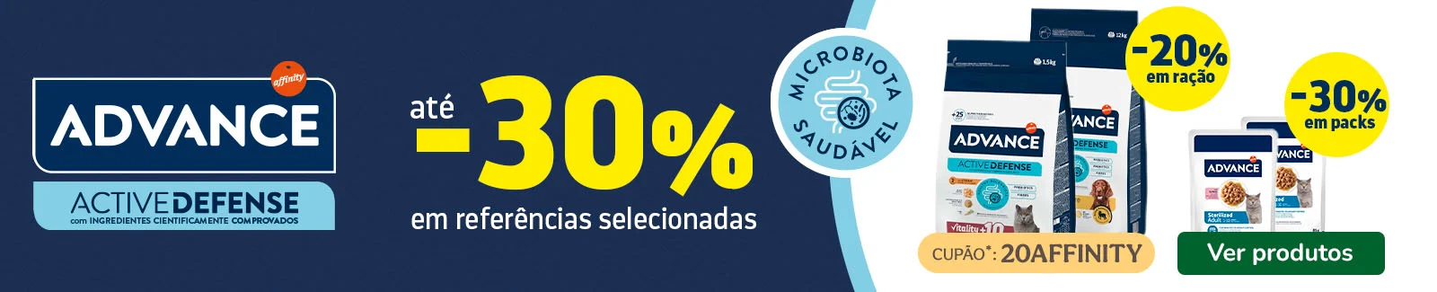 Advance: 20% de desconto em ra&ccedil;&atilde;o e at&eacute; 30% de desconto em packs de alimento h&uacute;mido para o seu patudo.