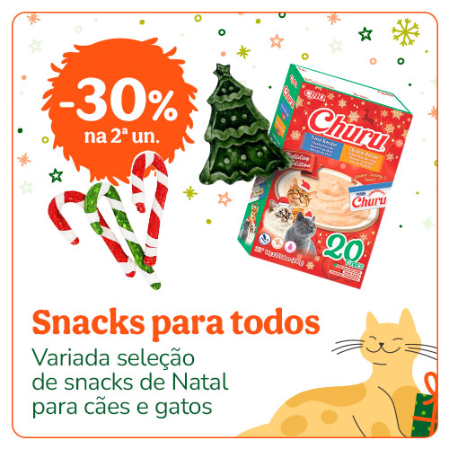 30% de desconto na 2ª unidade de snacks natalícios.