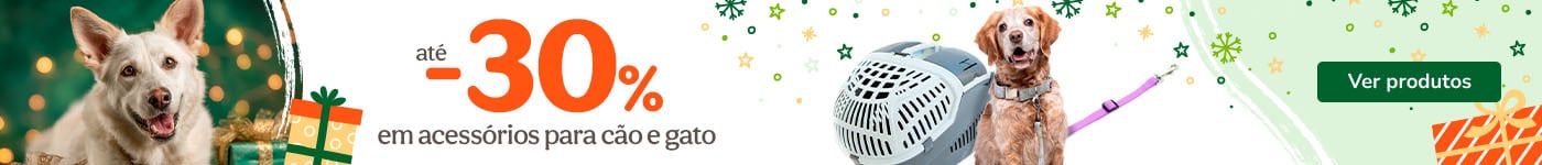 Até 30% de desconto em acessórios de passeio para cão.