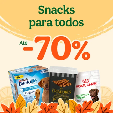 Até -70% na 2ª un. de snacks Até -70% na 2ª un. de snacks