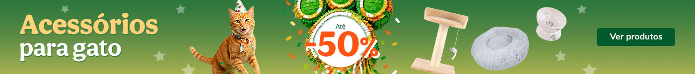 Até -50% em acessórios para gato