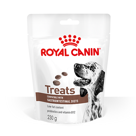 Snack Royal Canin compatível com dietas gastrointestinais.