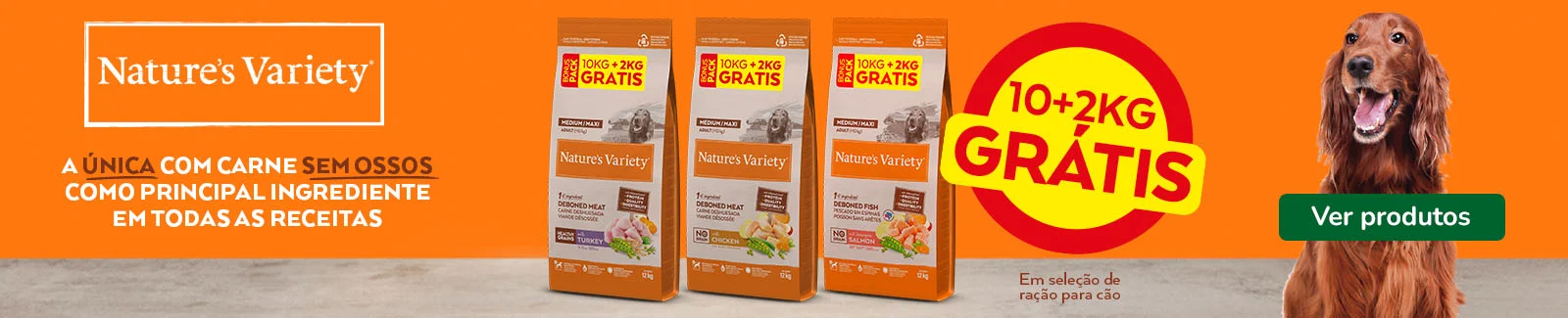Nature&rsquo;s Variety: At&eacute; 2 quilos gr&aacute;tis em ra&ccedil;&atilde;o para c&atilde;o.