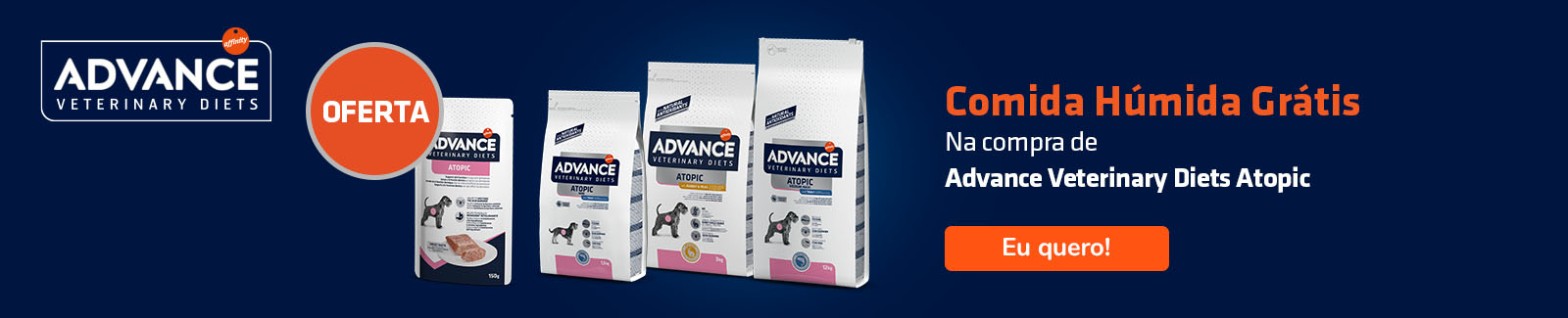 Comida húmida grátis na compra de rações selecionadas para cães da marca Advance