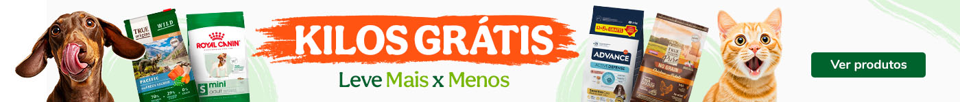 Promoção especial Kilos grátis, leve mais ração pelo mesmo preço.
