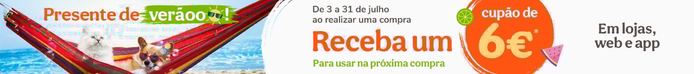De 3 a 31 de julho ao realizar uma compra, receba 6€ de presente!