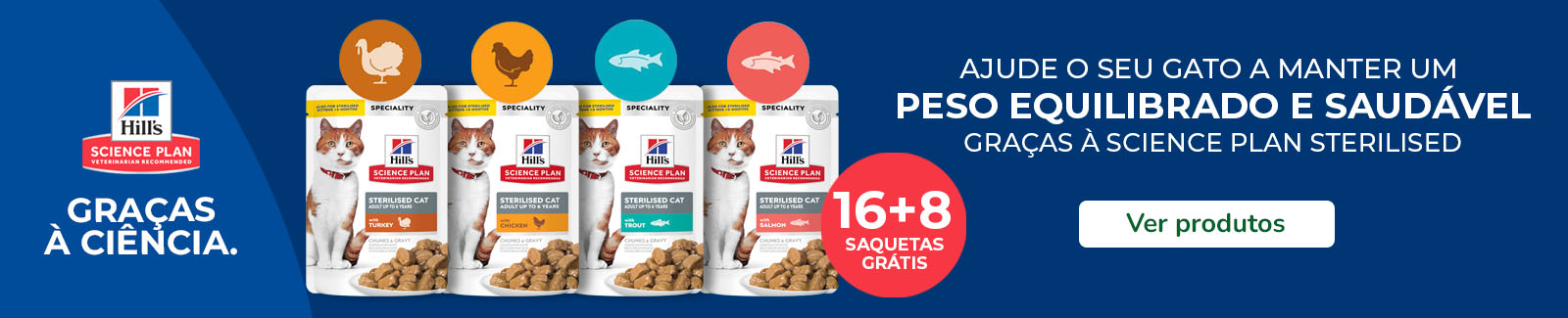 Super Oferta: 16+8 GRÁTIS na comida húmida Hill`s para gatos