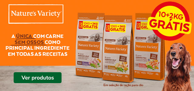 Nature's Variety: Quilos grátis numa seleção de ração para o seu patudo..