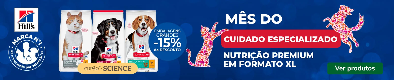 Hill's Science Plan: 15% de desconto em sacos grandes de ra&ccedil;&atilde;o para o seu patudo.
