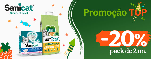 Sanicat: 20% de desconto em packs de 2 areias.