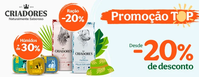 Criadores: 20% de desconto em + de 30% de desconto em packs de alimento húmido para cão.