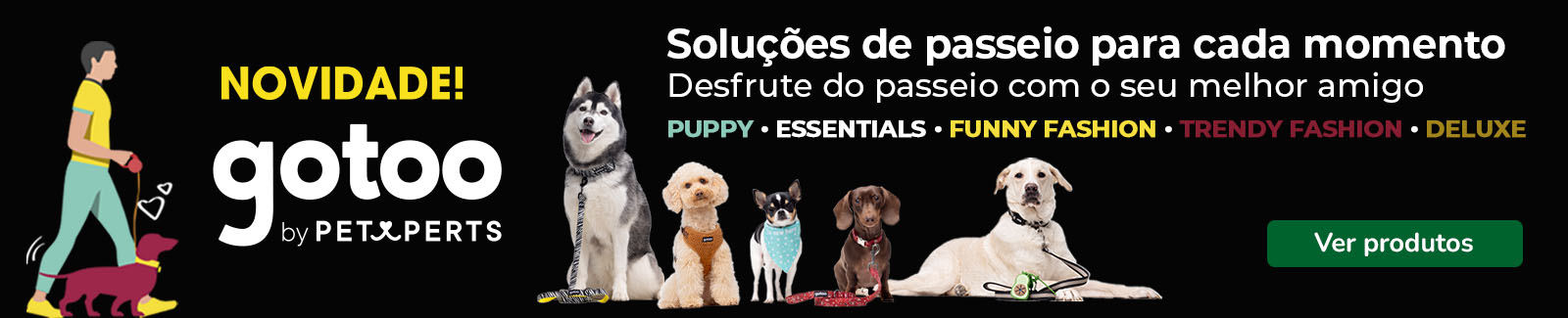 Descubra a GOTOO, a nova marca de acessórios de passeio para cães e gatos. Disponível na Tiendanimal!