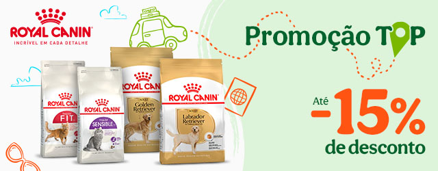 Royal Canin: Até 15% de desconto em ração para o seu patudo.