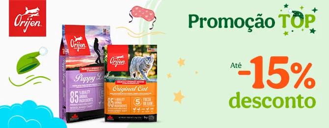 Até 15% de desconto em ração Orijen para cães e gatos na Tiendanimal. Aproveite esta oferta para oferecer uma alimentação premium e natural ao seu pet!