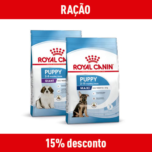 15% de desconto em ração para cães.