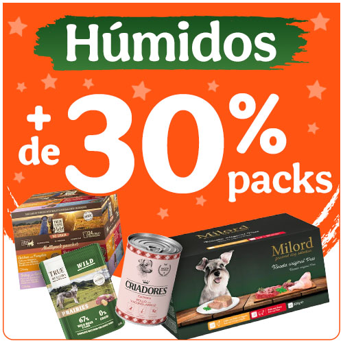 + de 30% de desconto em packs de alimento húmido para o seu cão.