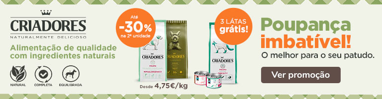 Poupança imbatível em Criadores Grain Free + Dietetic! -30% na 2ª un. e latas grátis!