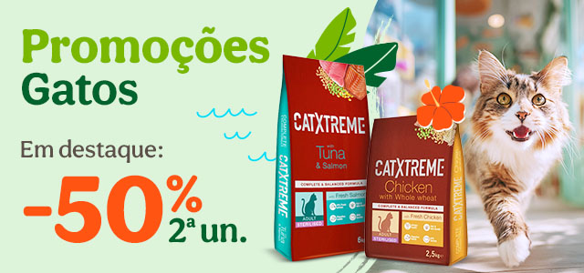 2.ª unidade com 50% de desconto em ração CatXtreme para gato