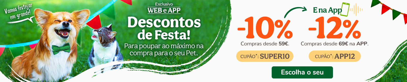 Escolha o seu desconto: -10% ou -12% na APP